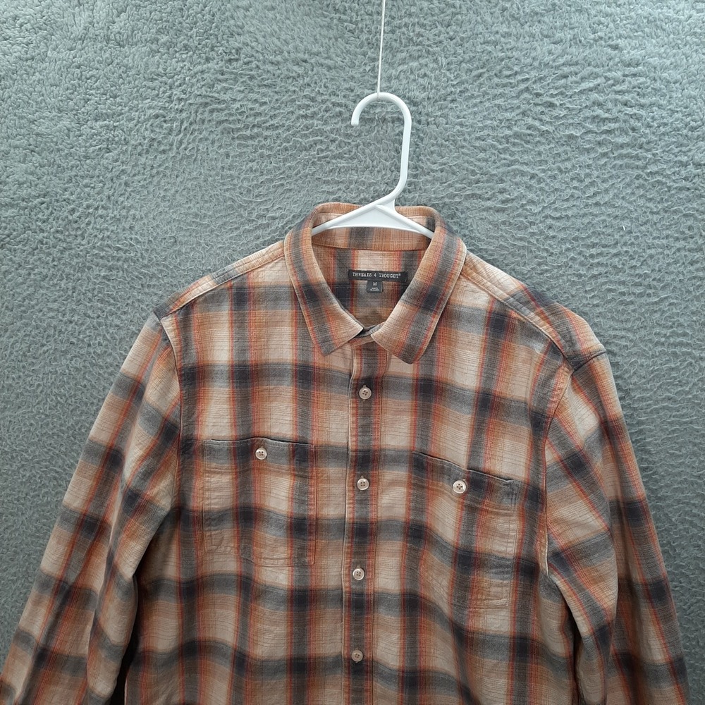 Threads 4 Thought Shirt Adult Medium Multicolor Plaid 100% Organic Cotton Preppy - Picture 7 of 8